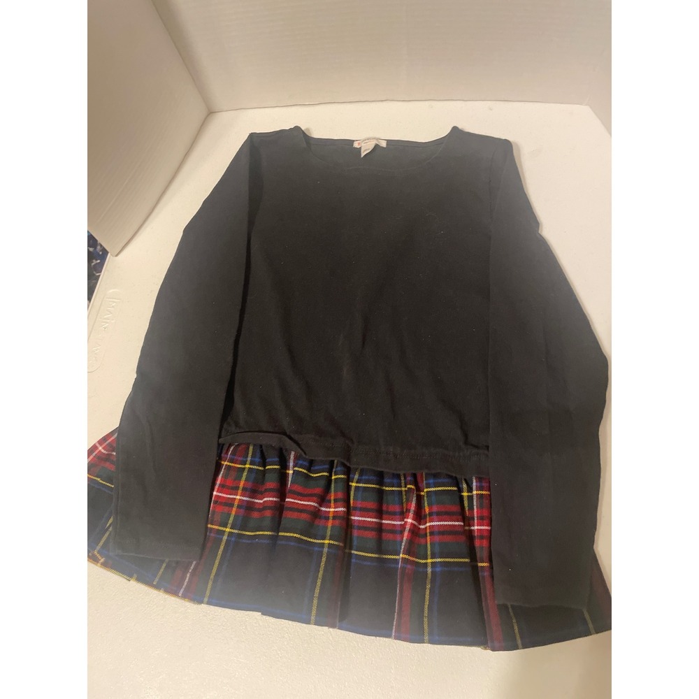 Crew cuts Long Sleeve top with Stewart Tartan Plaid Flounce  Size Med 8-10